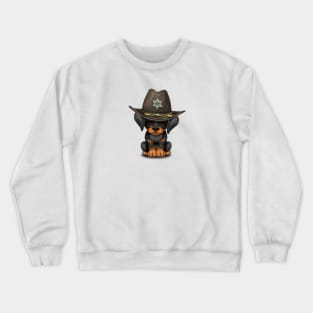 Cute Doberman Puppy Dog Sheriff Crewneck Sweatshirt